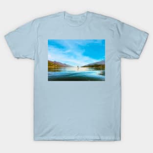 Paddle boarder on Mountain Lake T-Shirt